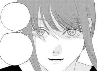 😀 Makima Chainsaw Man manga, anime, Makima, Chainsaw Man, spiral eyes telegram sticker