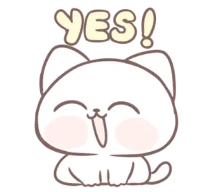 🐱 YES! 猫, 是, 积极, 可爱, 动物, 快乐 telegram sticker