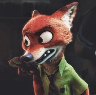 🦊 Nick Wilde Zootopia Cartoon, Fuchs, Zoomania, Charakter, Disney, Tier telegram sticker
