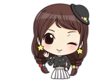 🖐 Desenho animado, Chibi, Bonito, Menina, Kawaii telegram sticker