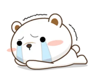 😭 llorando, triste, oso, emoticono, sticker, dibujos animados, lindo telegram sticker