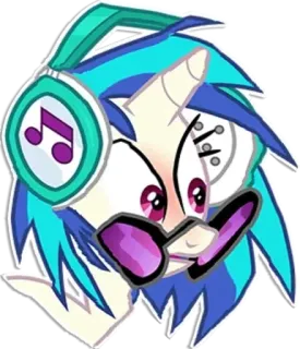 😳 Vinyl Scratch My Little Pony Pony, Vinyl Scratch, My Little Pony, DJ Pon-3, MLP, Musik telegram sticker