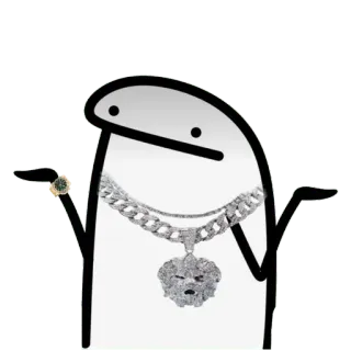 🤷‍♂ 贴纸, 表情包, 卡通, 角色, 珠宝, 链子, 戒指 telegram sticker