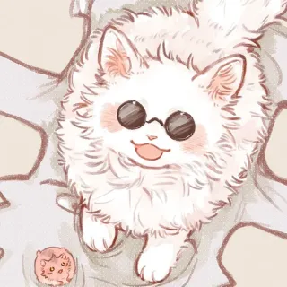 🐈 Hund, Welpe, süß, flauschig, Sonnenbrille, Tier, Haustier telegram sticker