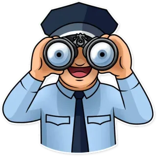 😍 police officer, binoculars, law enforcement, security, officer, cop telegram sticker