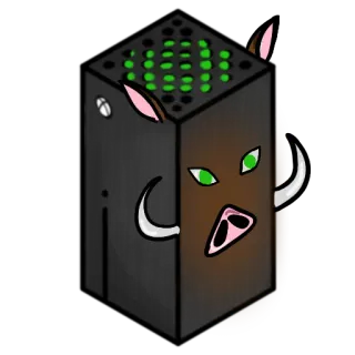 🐗 xbox, Spielkonsole, Wildschwein, Hauer, Cartoon, Tier, Schwein telegram sticker