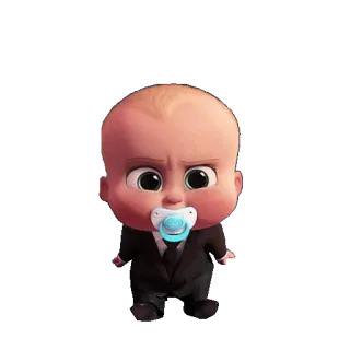 😾 Boss Baby The Boss Baby bebé, traje, chupete, dibujos animados telegram sticker