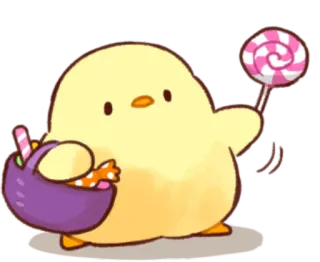 🍭 цыпленок, конфета, леденец, милый, животное, сладкий, сладости telegram sticker