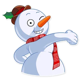 😉 Muñeco de nieve, Invierno, Navidad, Vacaciones, Bufanda, Dibujos animados, Lindo, Sombrero whatsapp sticker