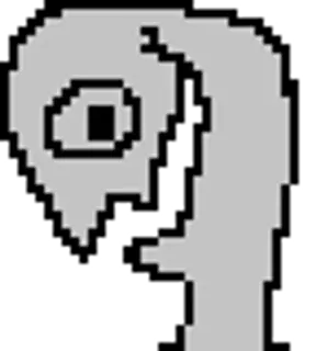 🧐 Pixel art, Monstruo, Criatura, Abstracto, Escala de grises whatsapp sticker