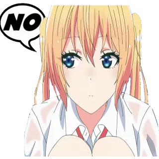 👎 NO 动漫, 女孩, 可爱, 不, 拒绝, 表情, 卡通 telegram sticker