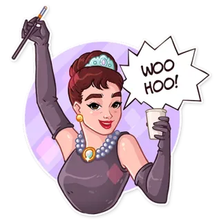 Miss Hepburn telegram stickers