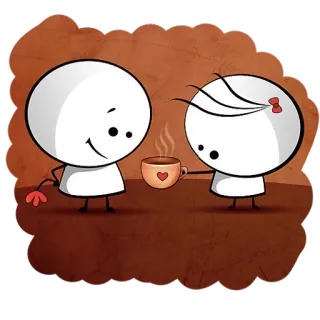 ☕ cinta, kopi, romantis, imut, pasangan, hati telegram sticker