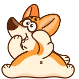 😂 корги, собака, животное, мультфильм, смешной telegram sticker