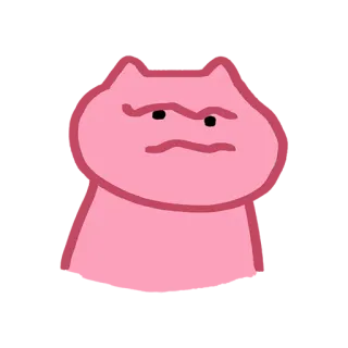 😟 gato, rosa, dibujo, animal, lindo, pegatina, dibujo animado telegram sticker