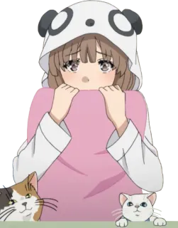😖 Anime, Mädchen, Panda, Katzen, Süß telegram sticker