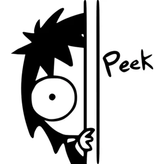 👀 Peek peeking, cartoon, eyes, face, illustration, humor whatsapp sticker