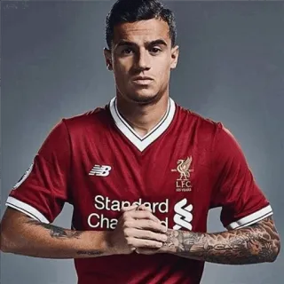 😾 Philippe Coutinho Standard Chartered fútbol, fútbol, Liverpool FC, atleta, deportes, brasileño, futbolista telegram sticker