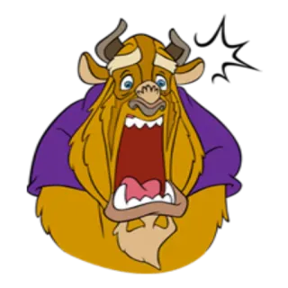 😧 Beast Beauty and the Beast การ์ตูน, ดิสนีย์, อสูร, โฉมงามกับอสูร, สัตว์ประหลาด telegram sticker