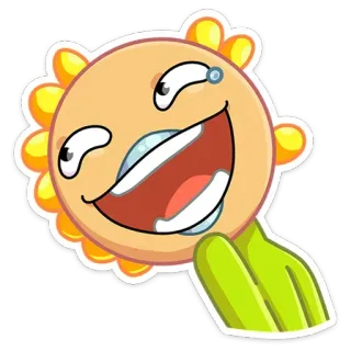 😂 Dibujo animado, Personaje, Feliz, Sonrisa, Flor, Emoticono whatsapp sticker