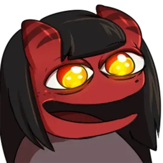 😄 Dämon, Anime, Teufel, Cartoon, Rot telegram sticker