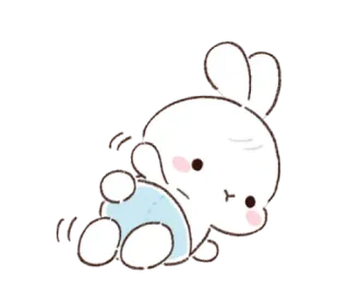 🐰 Hase, Kaninchen, süß, Cartoon, kawaii, Tier telegram sticker