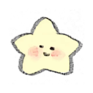 🎀 stella, carino, kawaii, illustrazione, giallo, cartone animato telegram sticker
