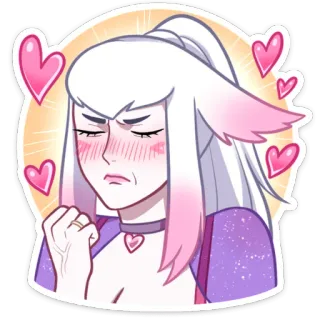 ❤️ Dessin animé, Amour, Coeur, Femme, Joyeux whatsapp sticker