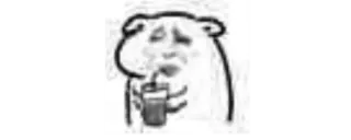 🔰 animal, bear, cartoon, drink, sad telegram sticker