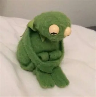 😿 Kermit Kermit la Rana, triste, burattino, verde, Muppet, solo telegram sticker