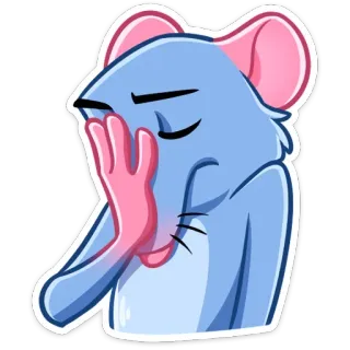 🤦‍♀️ Souris, Facepalm, Expression, Sticker, Dessin animé, Animal telegram sticker