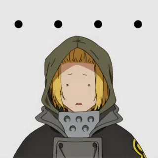 😧 Anime, Hoodie, Personnage, Fire Force, Choqué, Confus telegram sticker