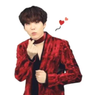 ❤ K-pop, finger heart, Korean, singer, red, gesture telegram sticker