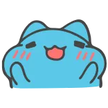 😊 fofo, azul, bolha, feliz, desenho animado telegram sticker