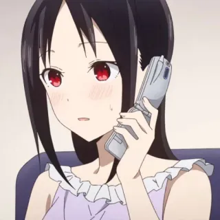 😳 Аниме, Девушка, Телефон, Милая, Кагуя telegram sticker