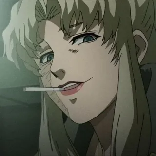 😌 Revy Black Lagoon Anime, Zigarette, Waffe, Raucher, Revy, Black Lagoon whatsapp sticker