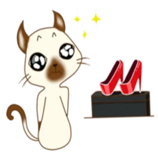 👠 gatto, scarpe, tacchi rossi, brillantini, cartone animato, carino, animale whatsapp sticker