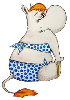 😉 Moomin kartun, Moomin, karakter, kuda nil, baju renang whatsapp sticker