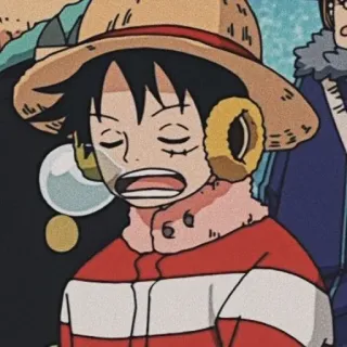 😪 Monkey D. Luffy One Piece Anime, One Piece, Luffy, Kreskówka, Postać, Manga telegram sticker
