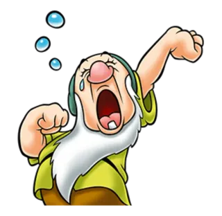 💤 Sleepy Snow White and the Seven Dwarfs disney, dwarf, crying, sad, cartoon, sleepy telegram sticker
