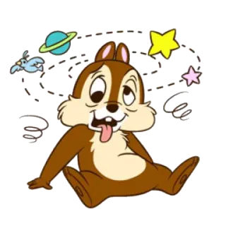 👻 Chip Chip y Chop, Disney, dibujos animados, ardilla listada, mareado, agotado telegram sticker