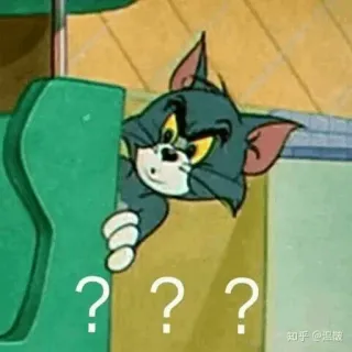 ❓ Tom Cat Tom and Jerry ??? Desenho animado, Gato, Pontos de interrogação, Confuso, Meme telegram sticker