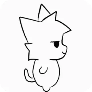😼 hoạt hình, nhân vật, động vật, đường viền, phác thảo, bản vẽ telegram sticker