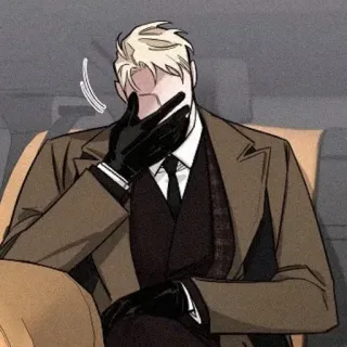 🌹 mężczyzna, garnitur, krawat, rękawiczki, siedzący, postać telegram sticker