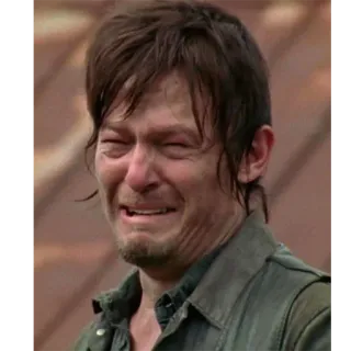 😖 Daryl Dixon The Walking Dead Daryl Dixon, The Walking Dead, huilen, verdrietig, boos whatsapp sticker