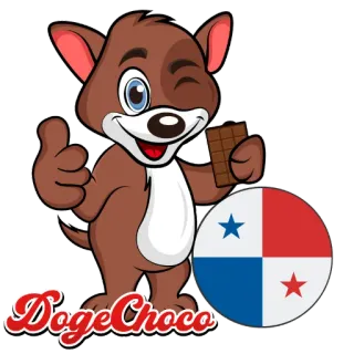 🇵🇦 DogeChoco pies, czekolada, flaga panamy, kreskówka, jedzenie, zwierzę telegram sticker