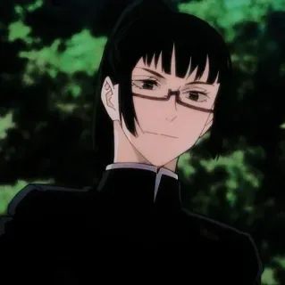 📝 Maki Zenin Jujutsu Kaisen anime, manga, glasses, character telegram sticker