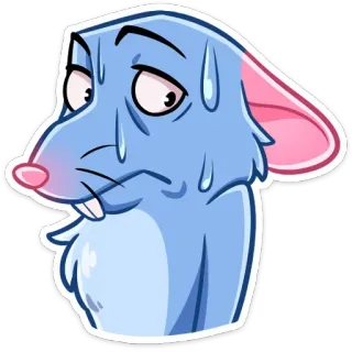 😅 rat, souris, sueur, anxieux, dessin animé, autocollant telegram sticker