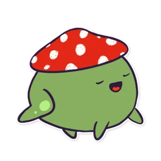 🍄 jamur, imut, kartun, stiker, fungi whatsapp sticker