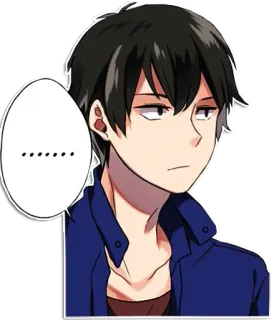 😐 ...... Anime, Manga, Ragazzo, Personaggio, Fumetto, Espressione telegram sticker